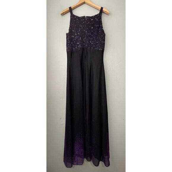 Y2K Betsy & Adam Size 12 Purple Metallic Black Iridescent Fairy Dress Whimsigoth - Picture 7 of 14